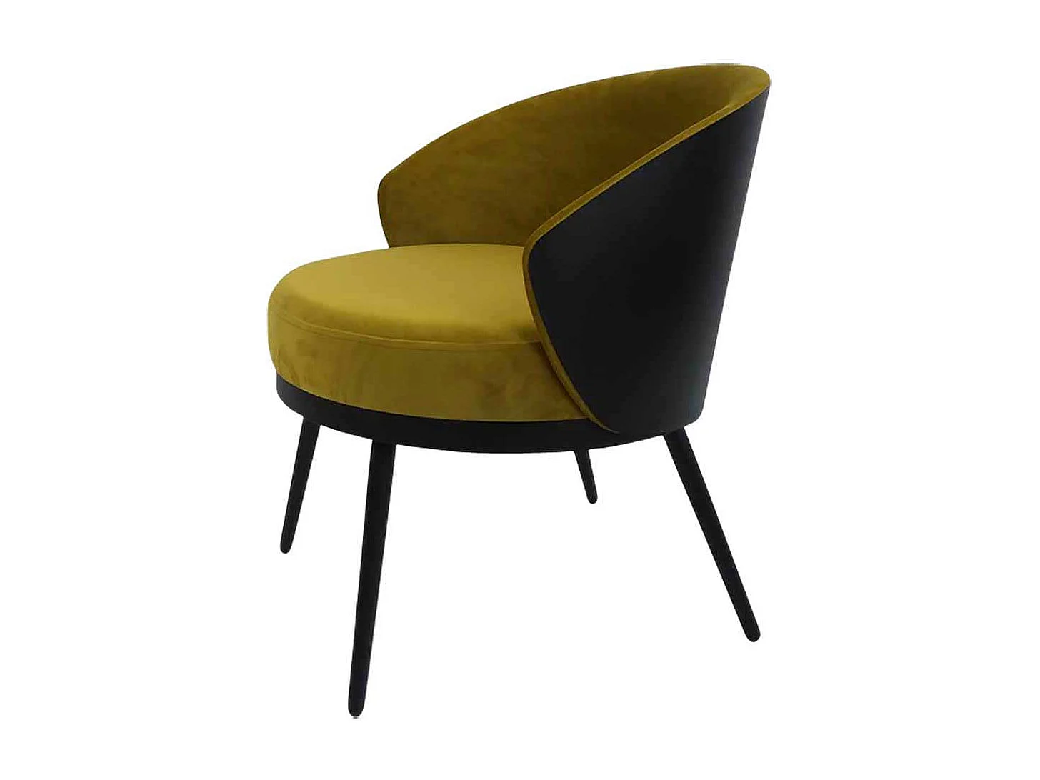 Design Polstersessel in Goldfarben und Schwarz Untergestell aus Metall