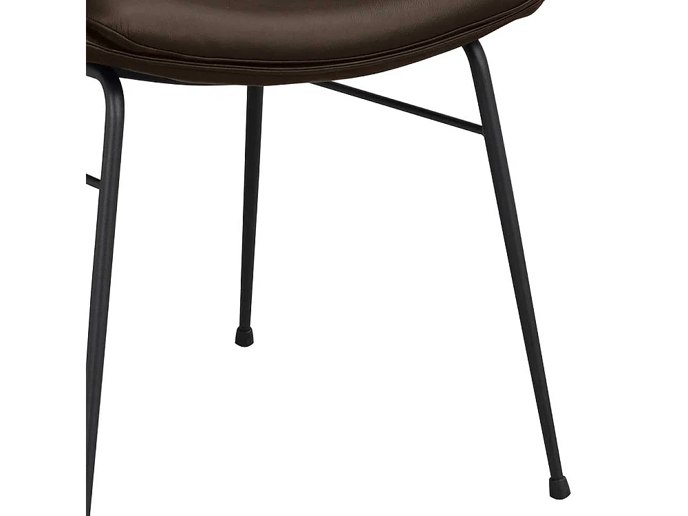 Moderne Esstisch Stühle in Braun Echtleder Armlehnen (2er Set)