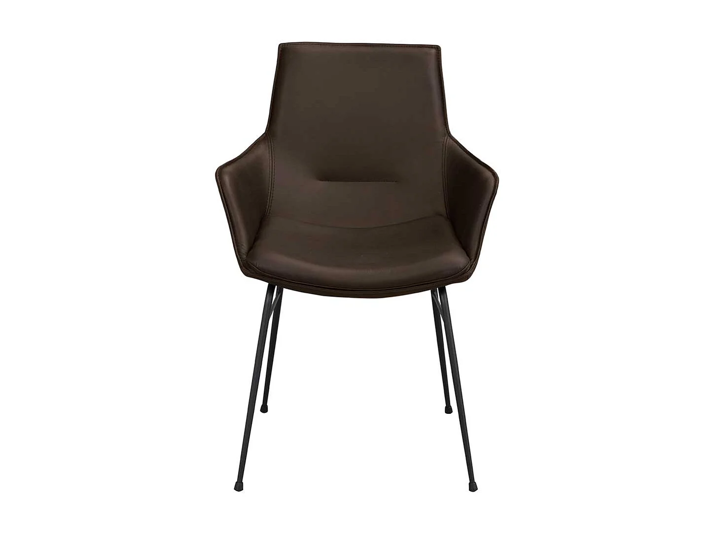 Moderne Esstisch Stühle in Braun Echtleder Armlehnen (2er Set)