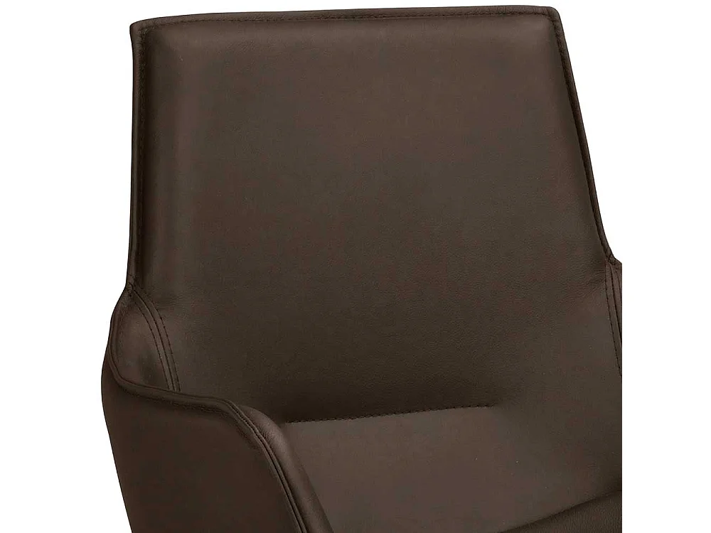 Moderne Esstisch Stühle in Braun Echtleder Armlehnen (2er Set)