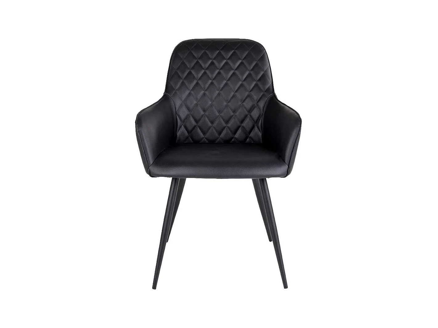 Esszimmersessel in Schwarz Kunstleder und Stahl (2er Set)