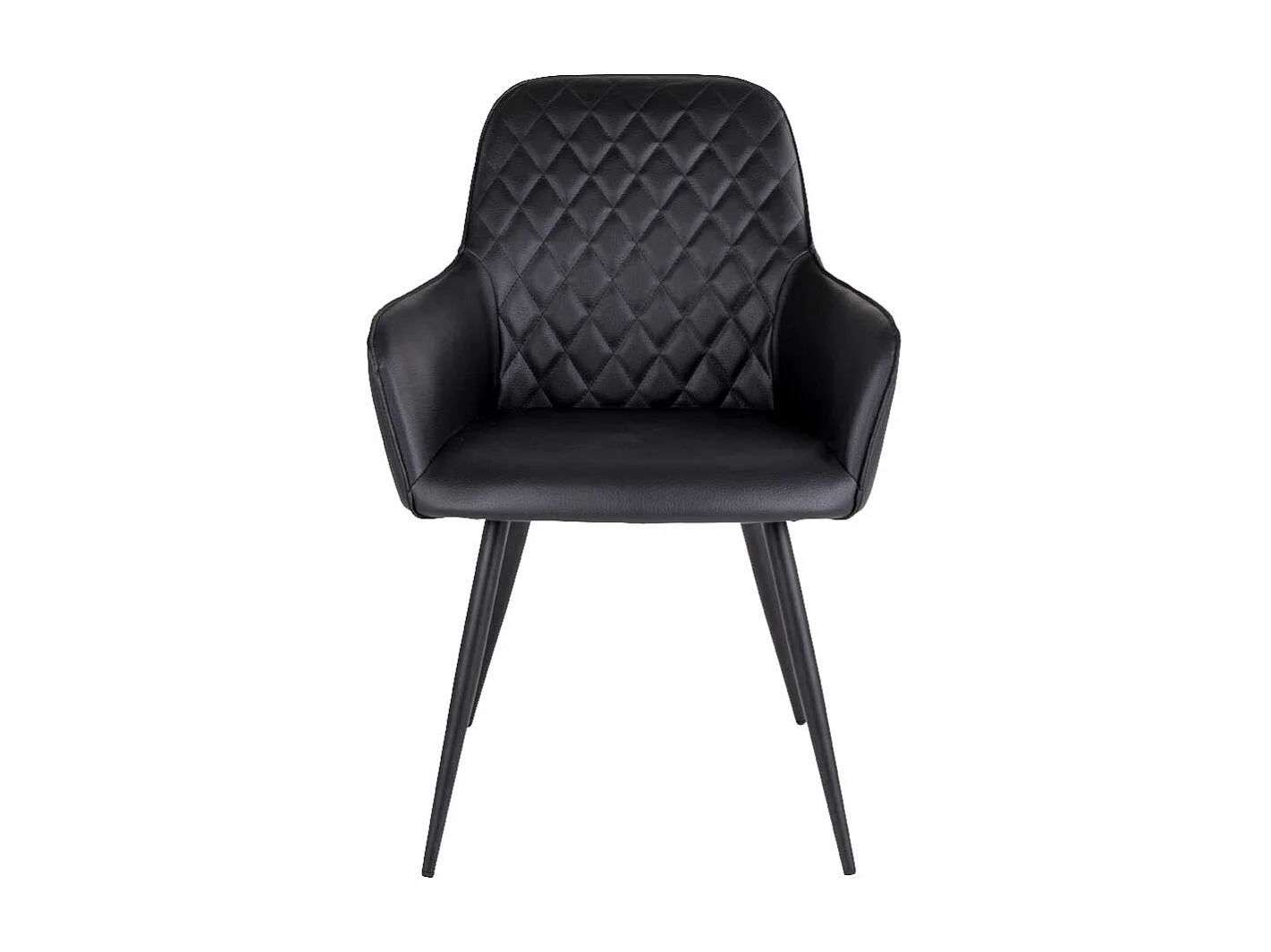 Esszimmersessel in Schwarz Kunstleder und Stahl (2er Set)