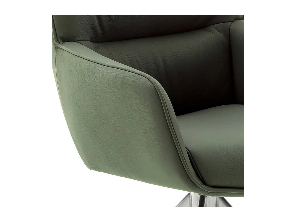 Designer Armlehnstühle aus Echtleder Edelstahl (2er Set)