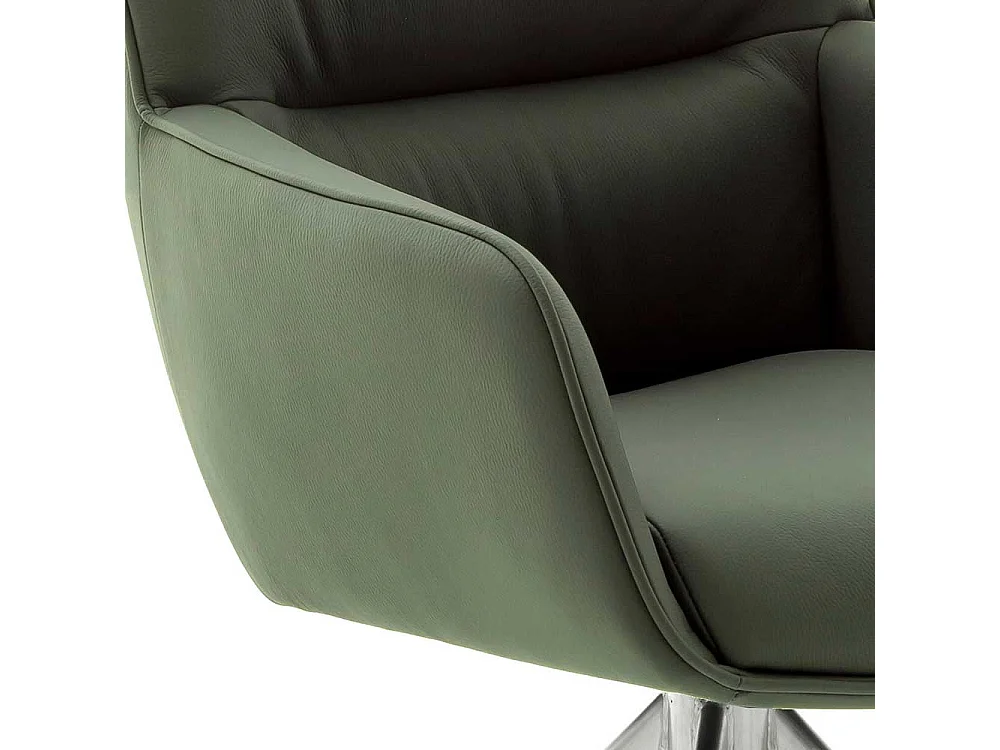 Designer Armlehnstühle aus Echtleder Edelstahl (2er Set)