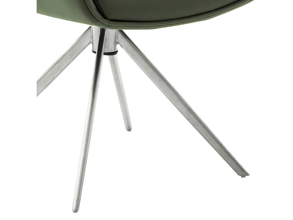 Designer Armlehnstühle aus Echtleder Edelstahl (2er Set)