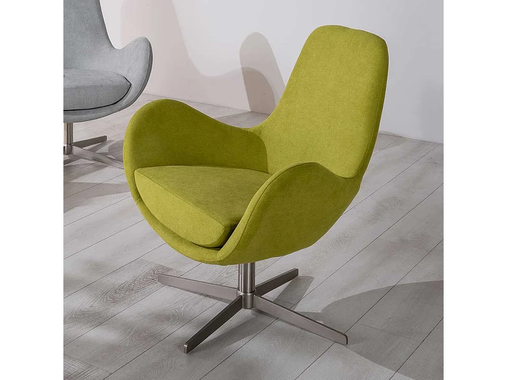 Einzelsessel Retro Stil drehbar mit Sterngestell Metall