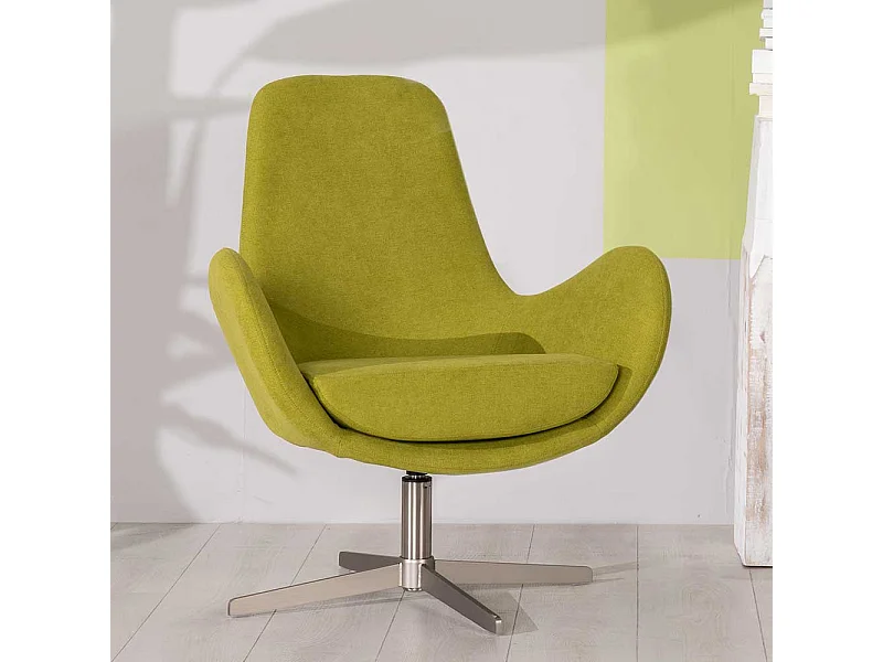 Einzelsessel Retro Stil drehbar mit Sterngestell Metall