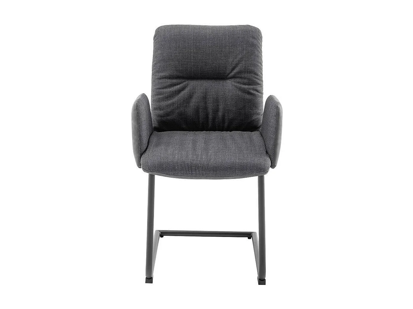 Esszimmerstuhl Armlehnstuhl in Anthrazit mit Gestell aus Metall (2er Set)