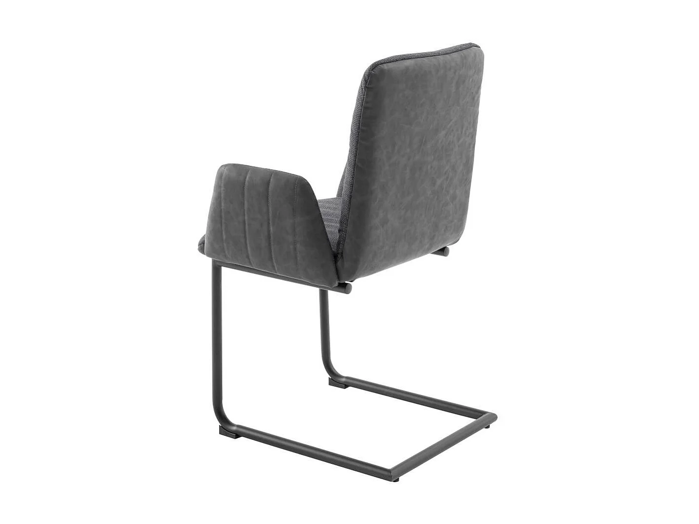 Esszimmerstuhl Armlehnstuhl in Anthrazit mit Gestell aus Metall (2er Set)