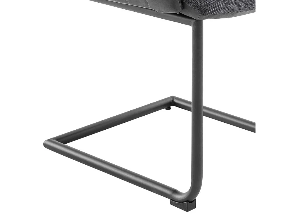 Esszimmerstuhl Armlehnstuhl in Anthrazit mit Gestell aus Metall (2er Set)