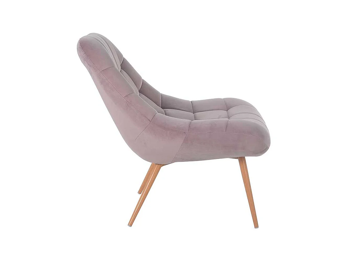 Retro Lounge Sessel in Rosa Samt