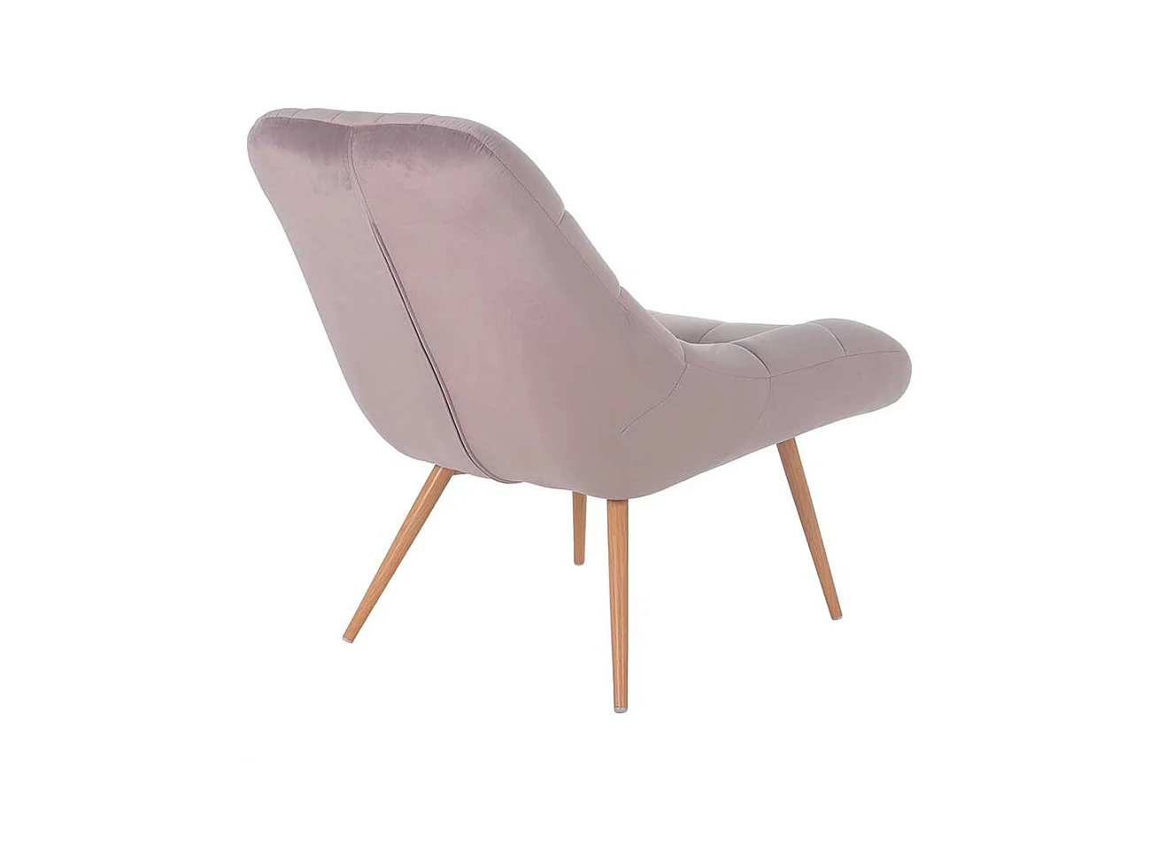 Retro Lounge Sessel in Rosa Samt