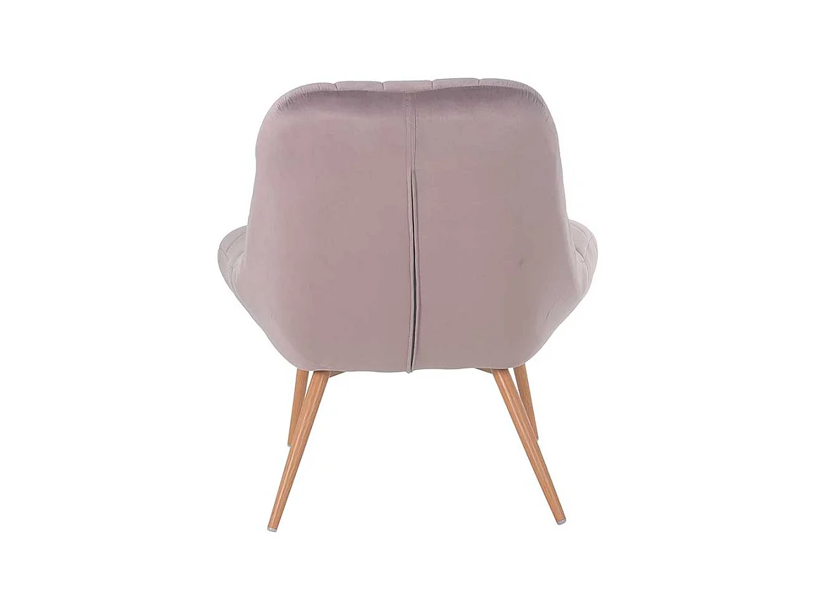 Retro Lounge Sessel in Rosa Samt