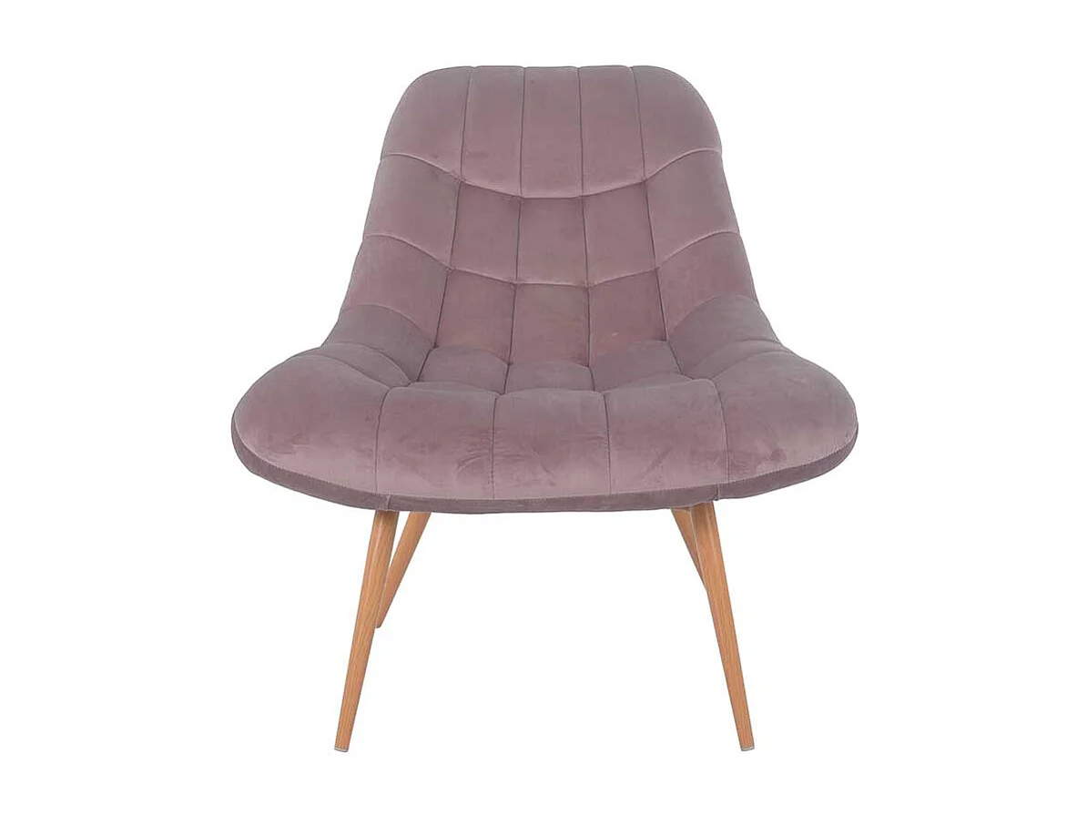 Retro Lounge Sessel in Rosa Samt