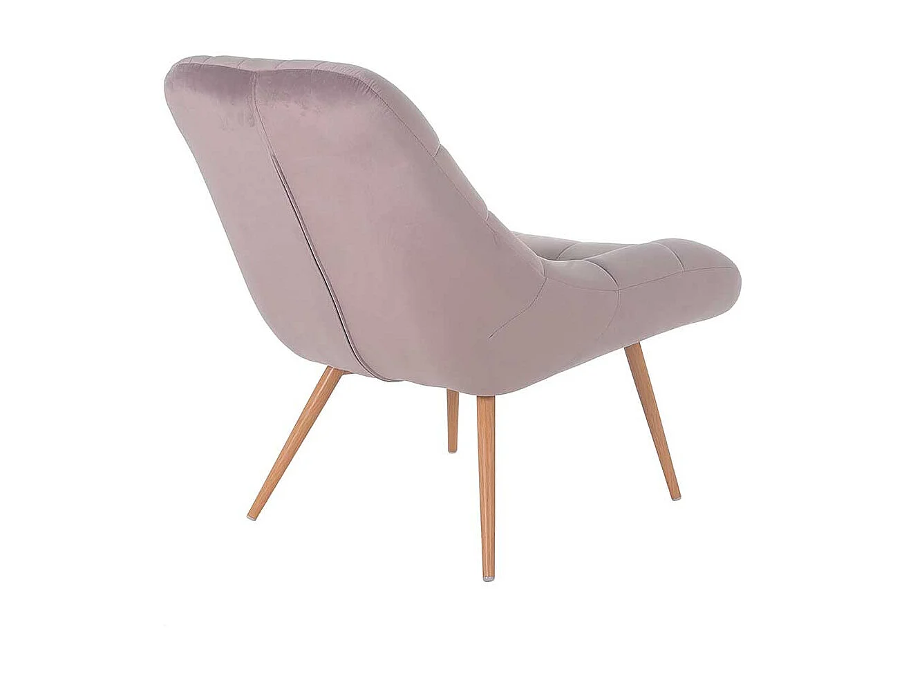 Retro Lounge Sessel in Rosa Samt