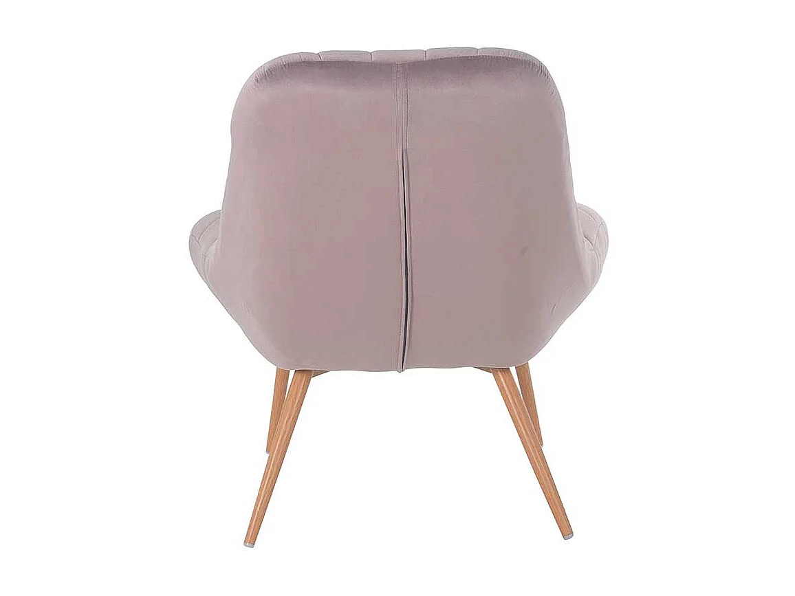 Retro Lounge Sessel in Rosa Samt