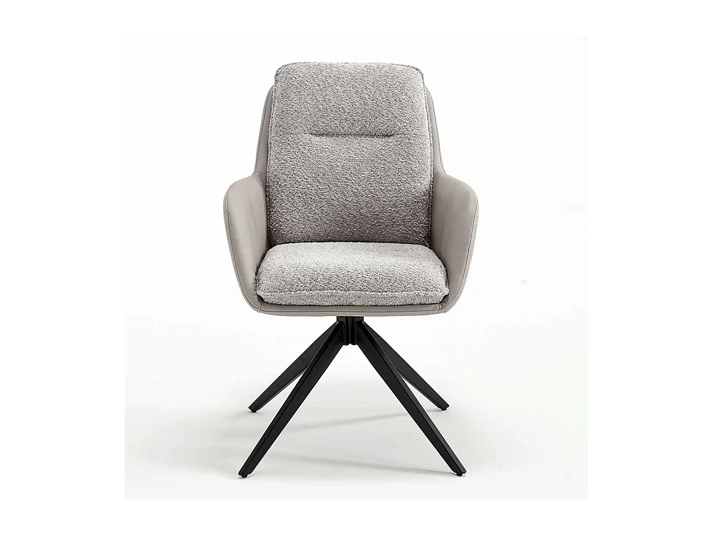 Esstisch Armlehnenstuhl Set in Grau und Schwarz 59 cm breit (2er Set)