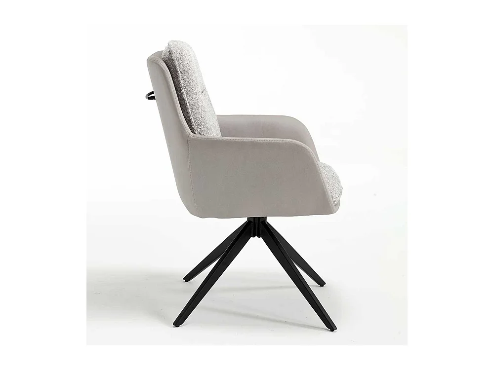 Esstisch Armlehnenstuhl Set in Grau und Schwarz 59 cm breit (2er Set)