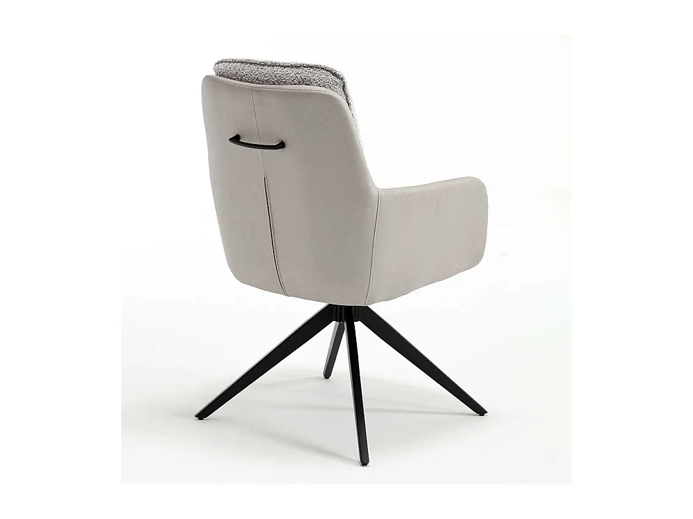 Esstisch Armlehnenstuhl Set in Grau und Schwarz 59 cm breit (2er Set)