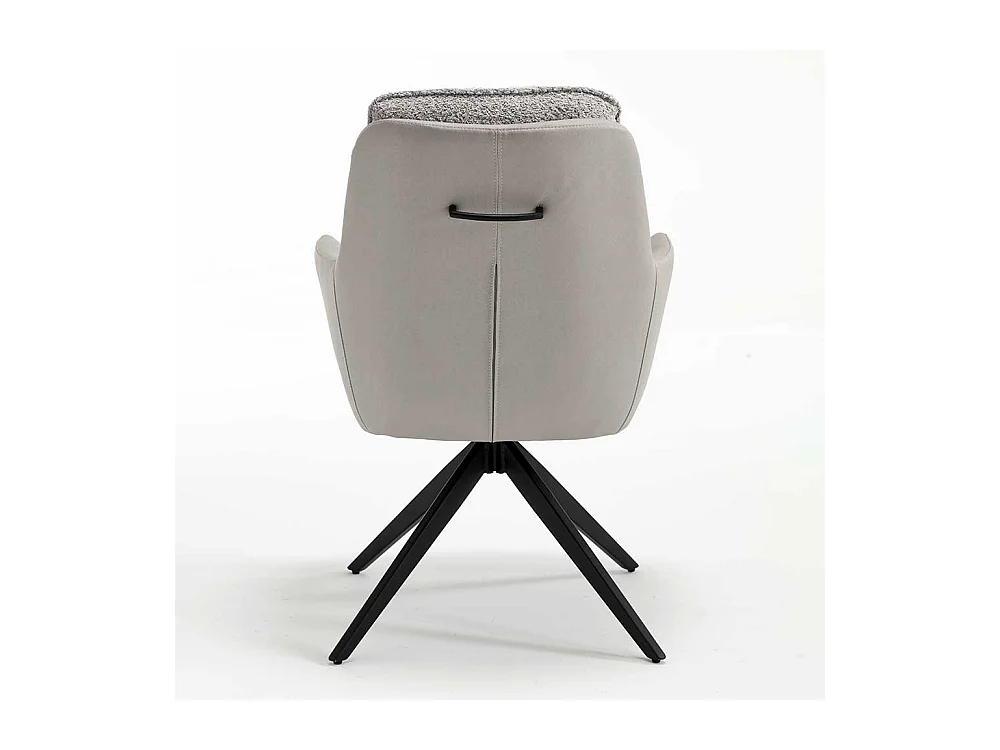 Esstisch Armlehnenstuhl Set in Grau und Schwarz 59 cm breit (2er Set)