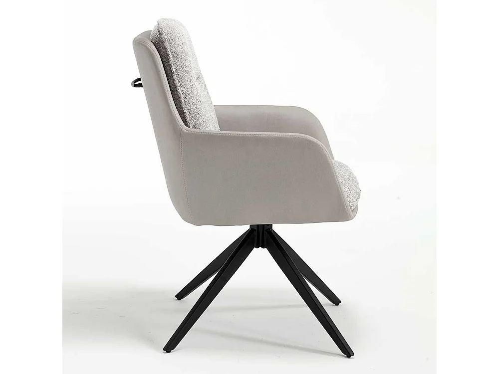 Esstisch Armlehnenstuhl Set in Grau und Schwarz 59 cm breit (2er Set)