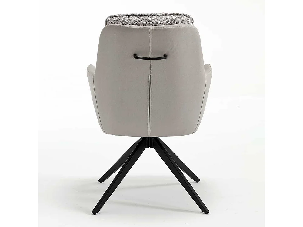 Esstisch Armlehnenstuhl Set in Grau und Schwarz 59 cm breit (2er Set)