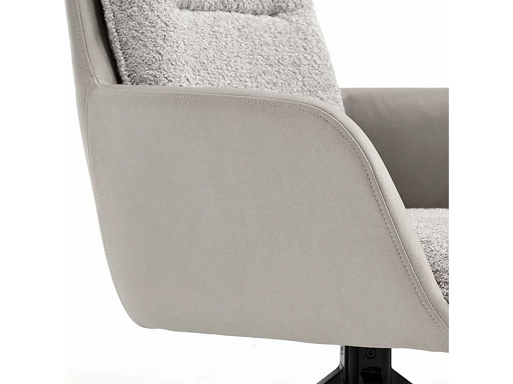 Esstisch Armlehnenstuhl Set in Grau und Schwarz 59 cm breit (2er Set)