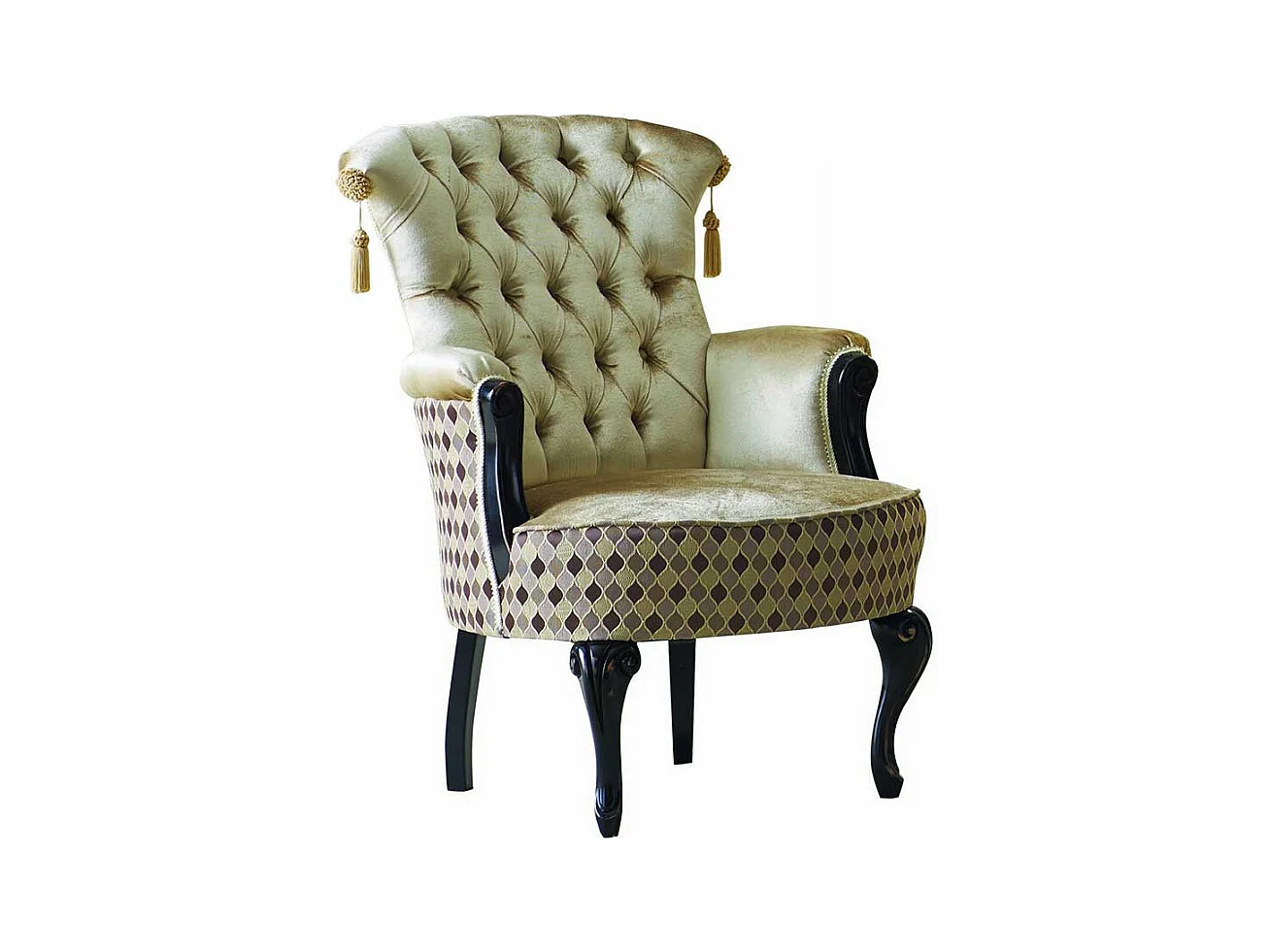 Luxus Sessel in italienischem Design Dunkelbraun und Beige