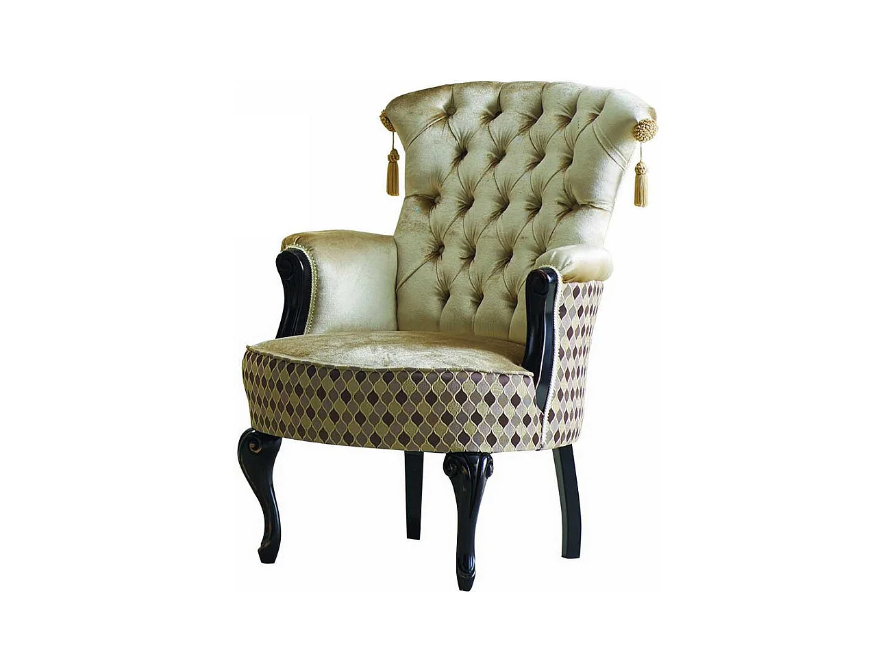 Luxus Sessel in italienischem Design Dunkelbraun und Beige