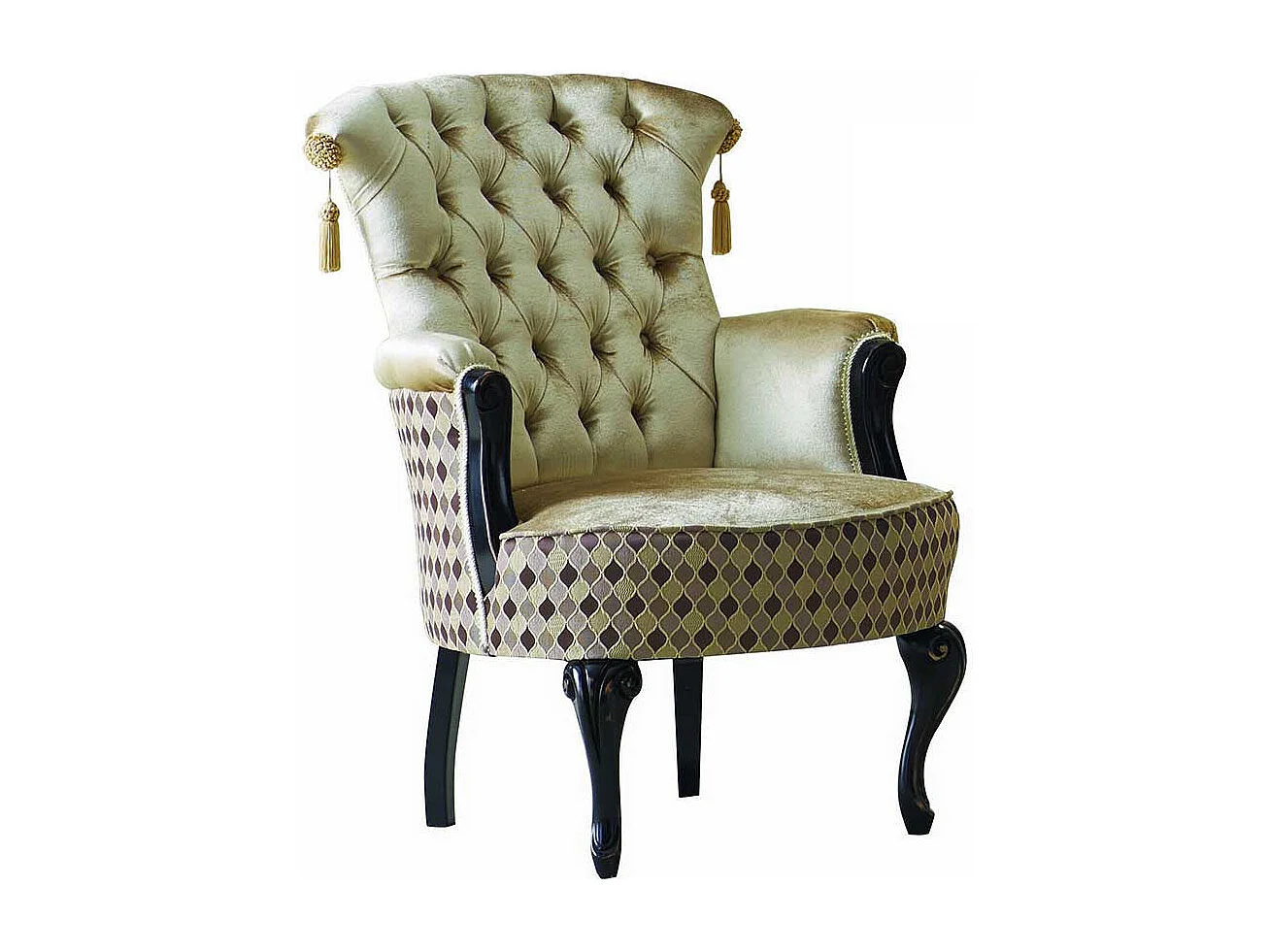 Luxus Sessel in italienischem Design Dunkelbraun und Beige