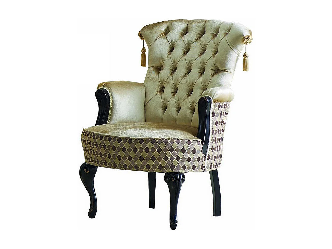 Luxus Sessel in italienischem Design Dunkelbraun und Beige