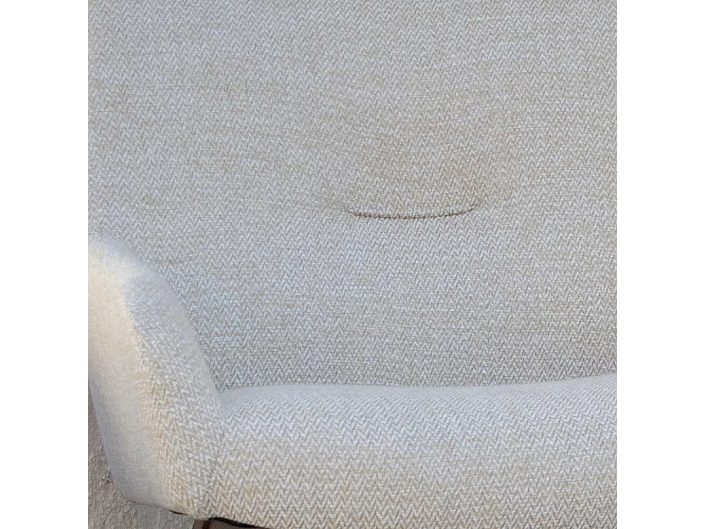 Polstersessel in Creme Weiß Retro Look