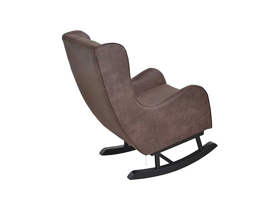 Ohrensessel mit Kufen Braun Stoff