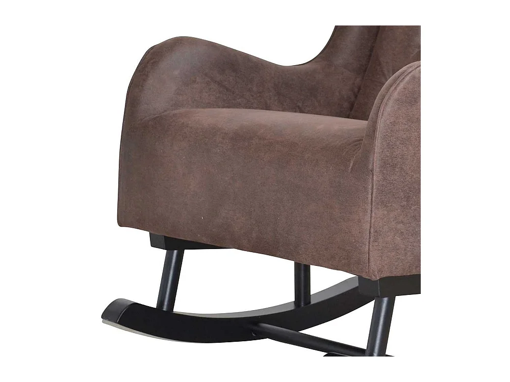 Ohrensessel mit Kufen Braun Stoff