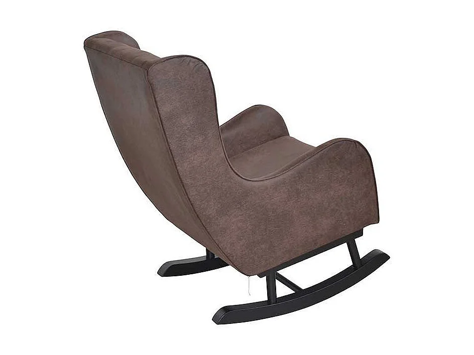 Ohrensessel mit Kufen Braun Stoff