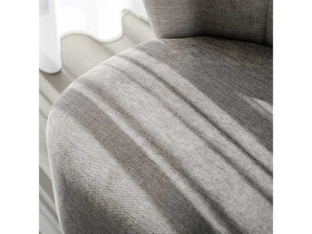 Drehsessel Beige Stoff im Skandi Design das Wohnzimmer