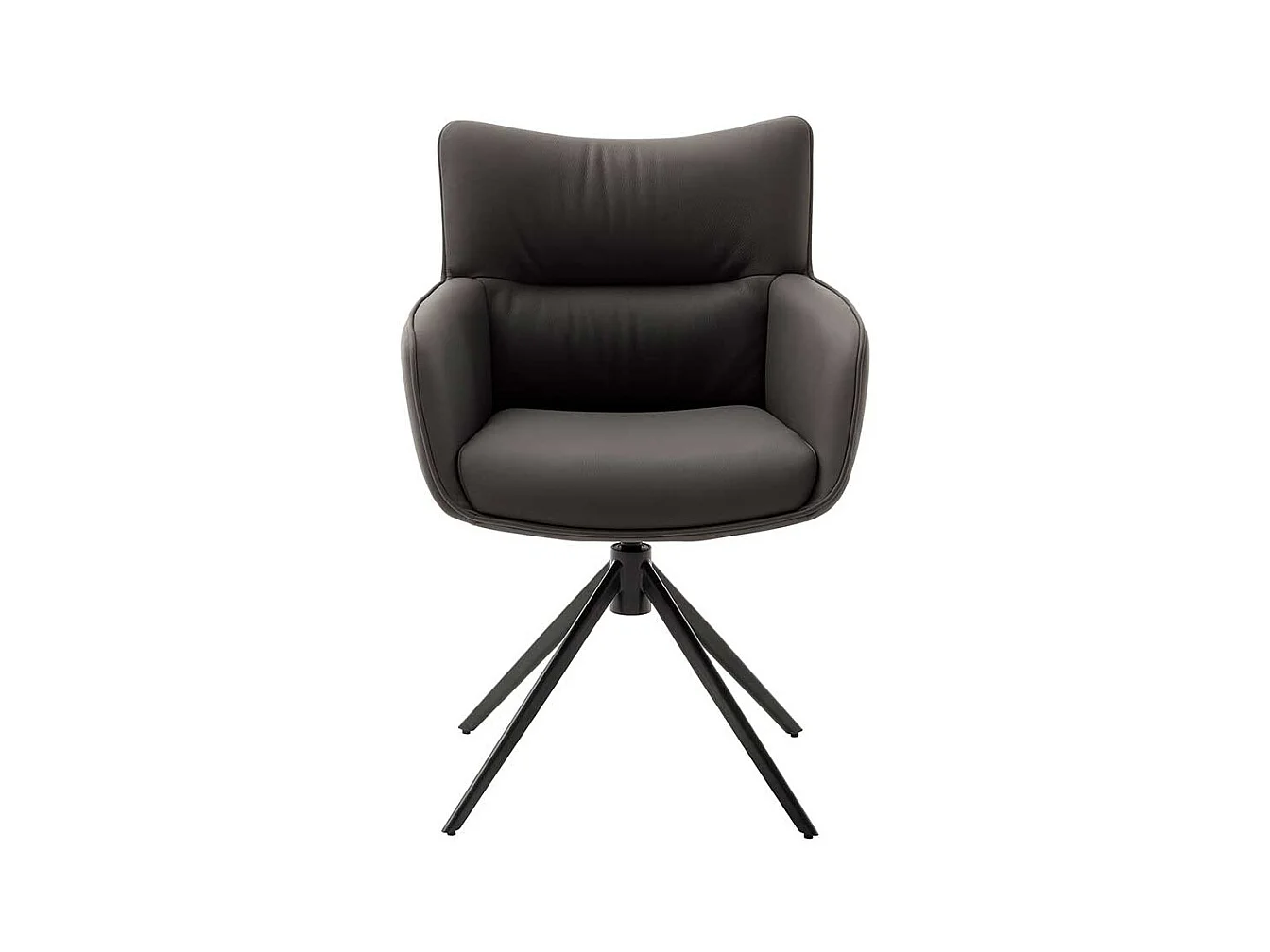 Leder Tischsessel drehbar Gestell aus Metall (2er Set)