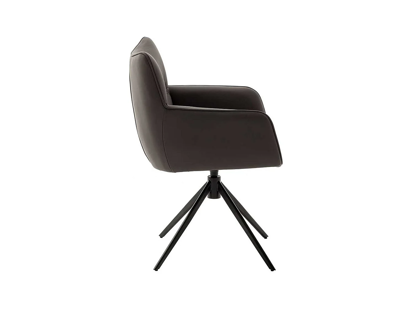 Leder Tischsessel drehbar Gestell aus Metall (2er Set)