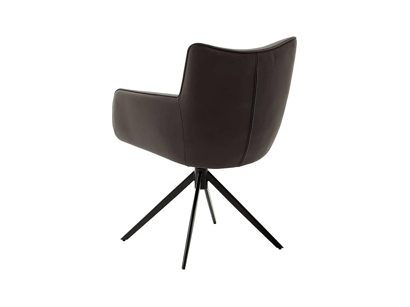 Leder Tischsessel drehbar Gestell aus Metall (2er Set)