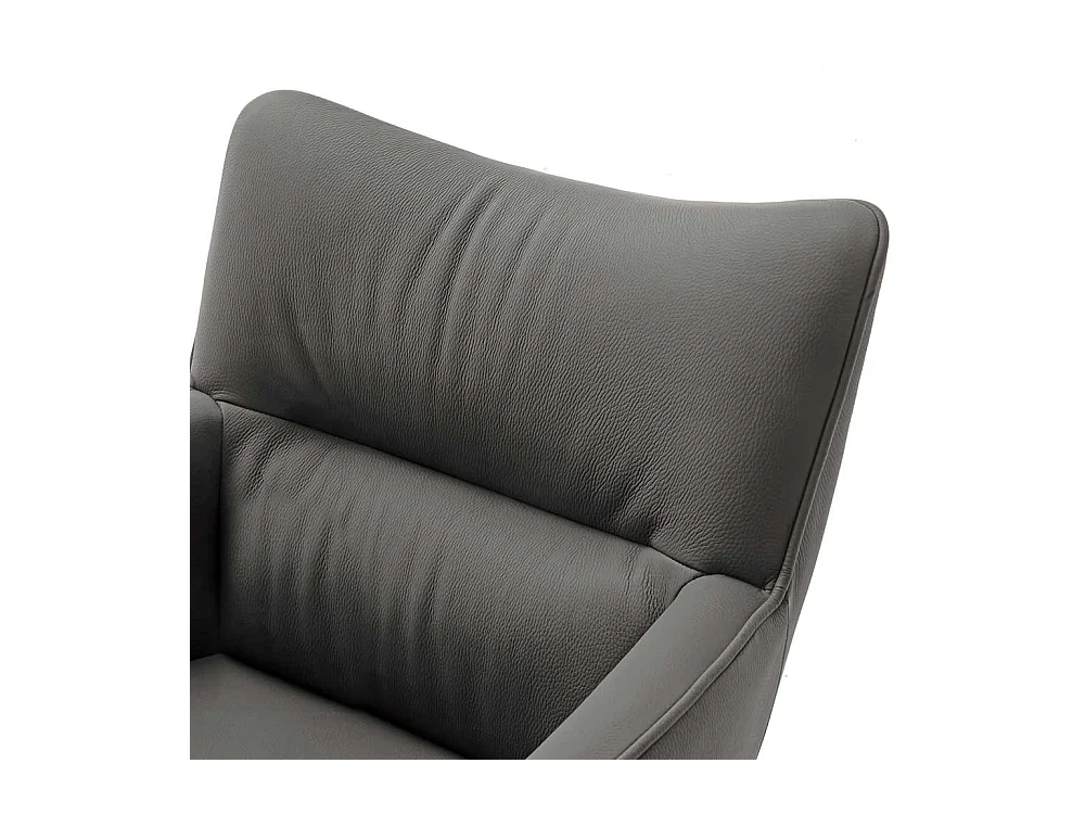 Leder Tischsessel drehbar Gestell aus Metall (2er Set)