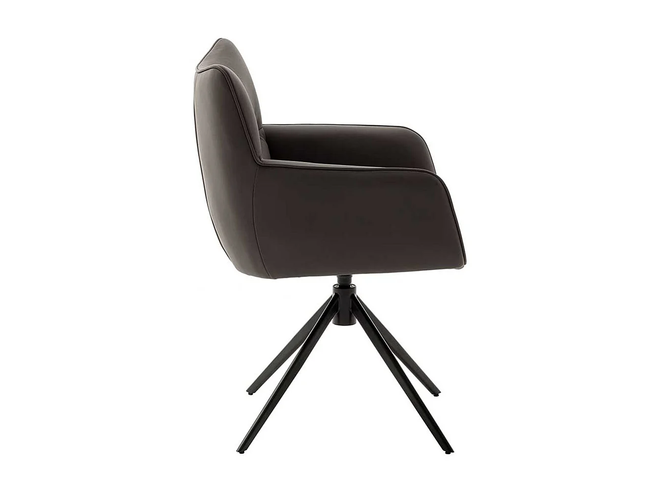 Leder Tischsessel drehbar Gestell aus Metall (2er Set)