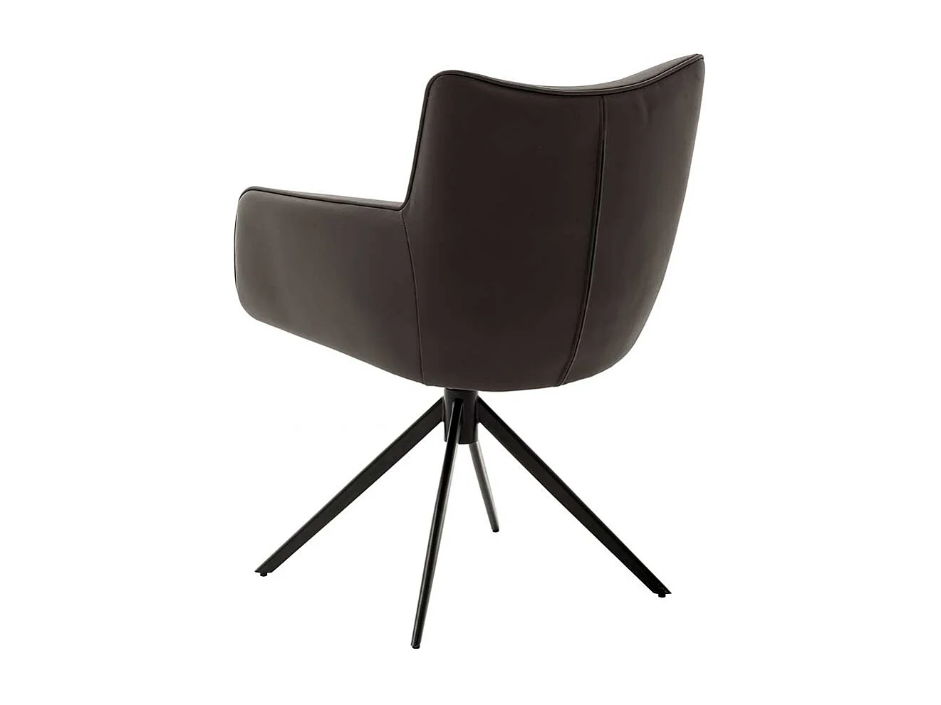 Leder Tischsessel drehbar Gestell aus Metall (2er Set)