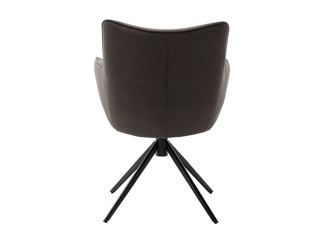 Leder Tischsessel drehbar Gestell aus Metall (2er Set)