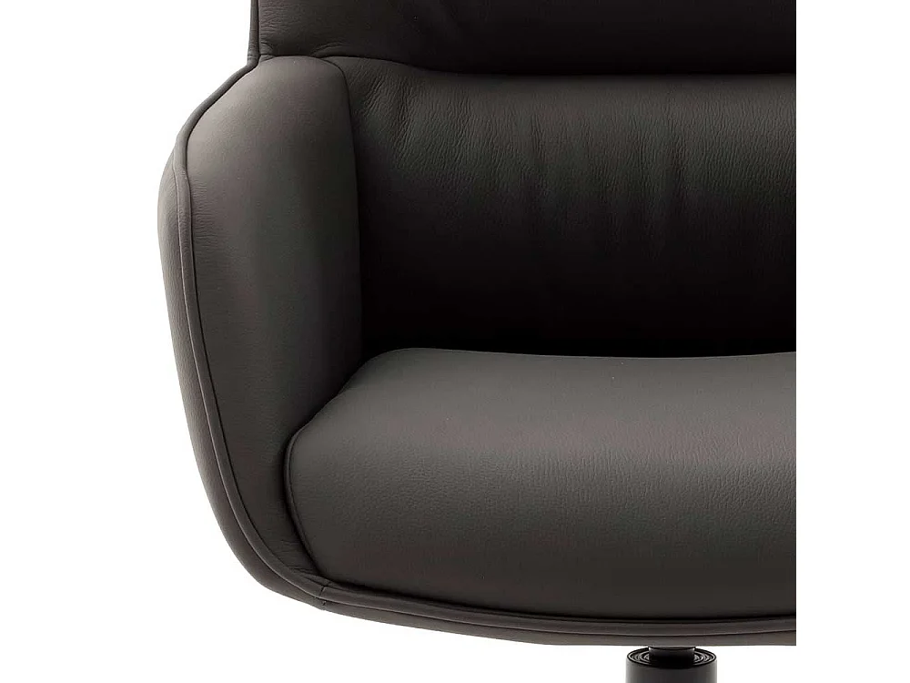 Leder Tischsessel drehbar Gestell aus Metall (2er Set)