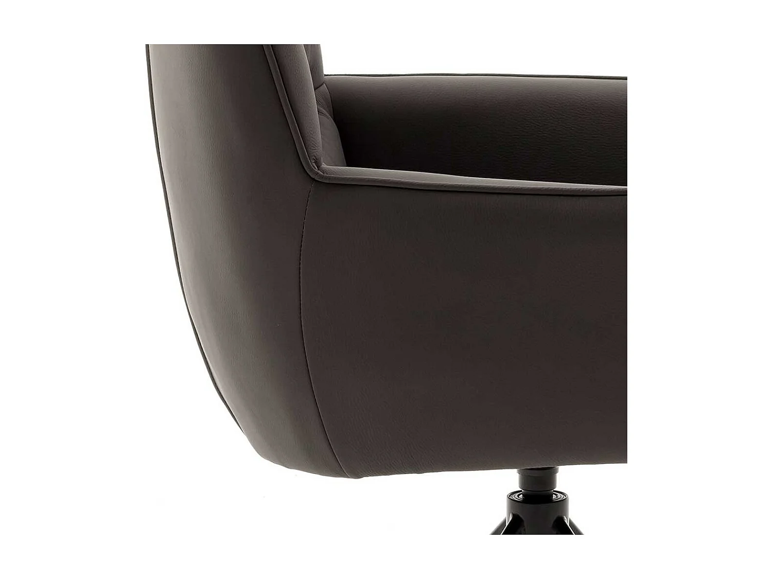 Leder Tischsessel drehbar Gestell aus Metall (2er Set)