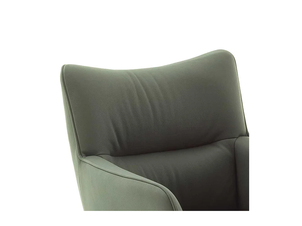 Leder Esszimmerstühle in Oliv Grün Gestell aus Metall (2er Set)