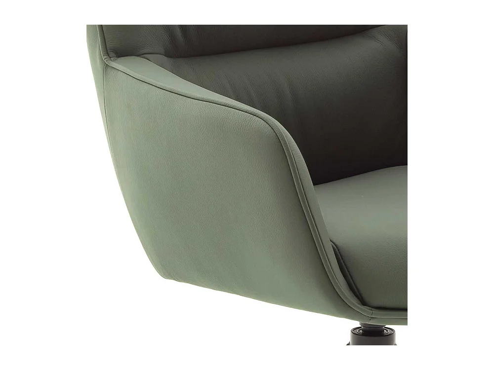 Leder Esszimmerstühle in Oliv Grün Gestell aus Metall (2er Set)