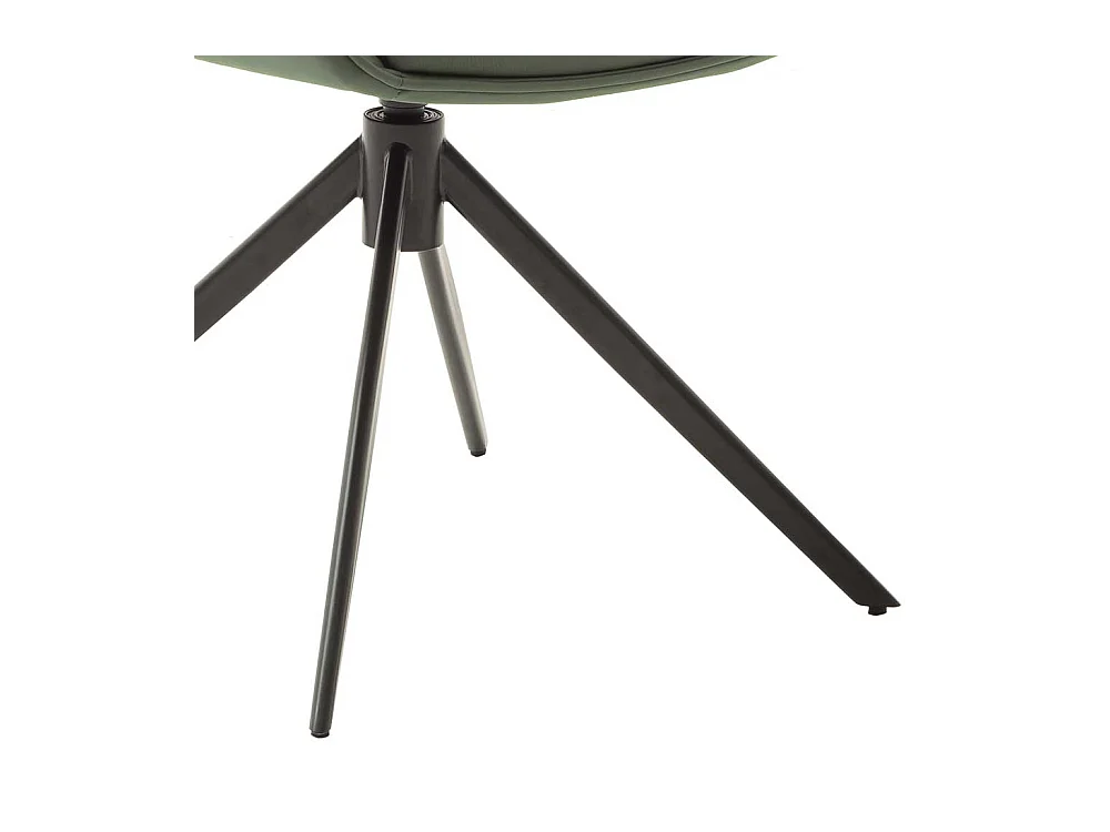 Leder Esszimmerstühle in Oliv Grün Gestell aus Metall (2er Set)