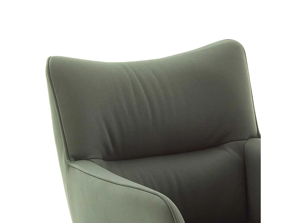 Leder Esszimmerstühle in Oliv Grün Gestell aus Metall (2er Set)