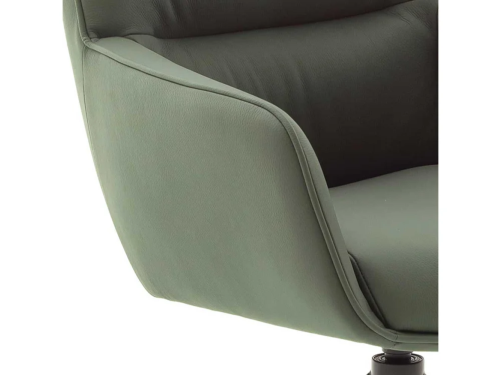 Leder Esszimmerstühle in Oliv Grün Gestell aus Metall (2er Set)